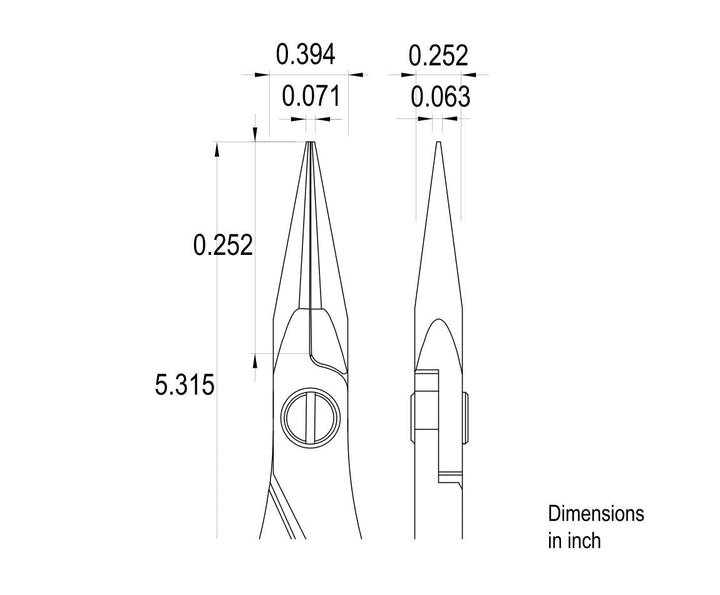 Ideal-tek ES6024S.CR.BG.ITU Ergo-tek Slim HP pliers 6024S, Long Snipe Nose serrated, OAL 135mm, 5.31in MTESolutions