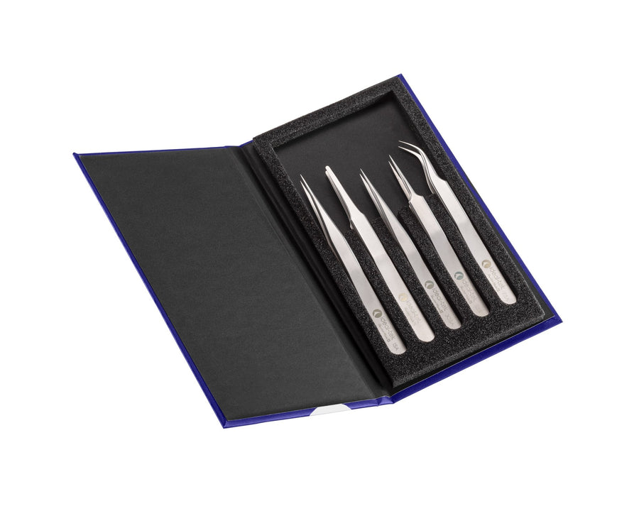 Ideal-tek K5HP1.SA.ITU kit 5 High Precision tweezers SA, SS Anti-Mag MTESolutions