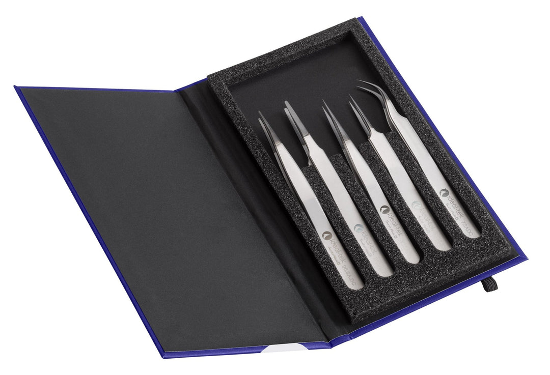 Ideal-tek K5HP.SA.DC.ITU kit 5 Diamond coated tweezers, SS Anti-Mag MTESolutions