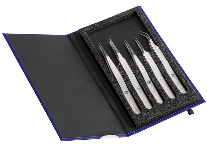 IDEAL - TEK K5HP.SA.ITU Kit 5 High Precision Tweezers SA, SS Anti - Mag MTESolutions