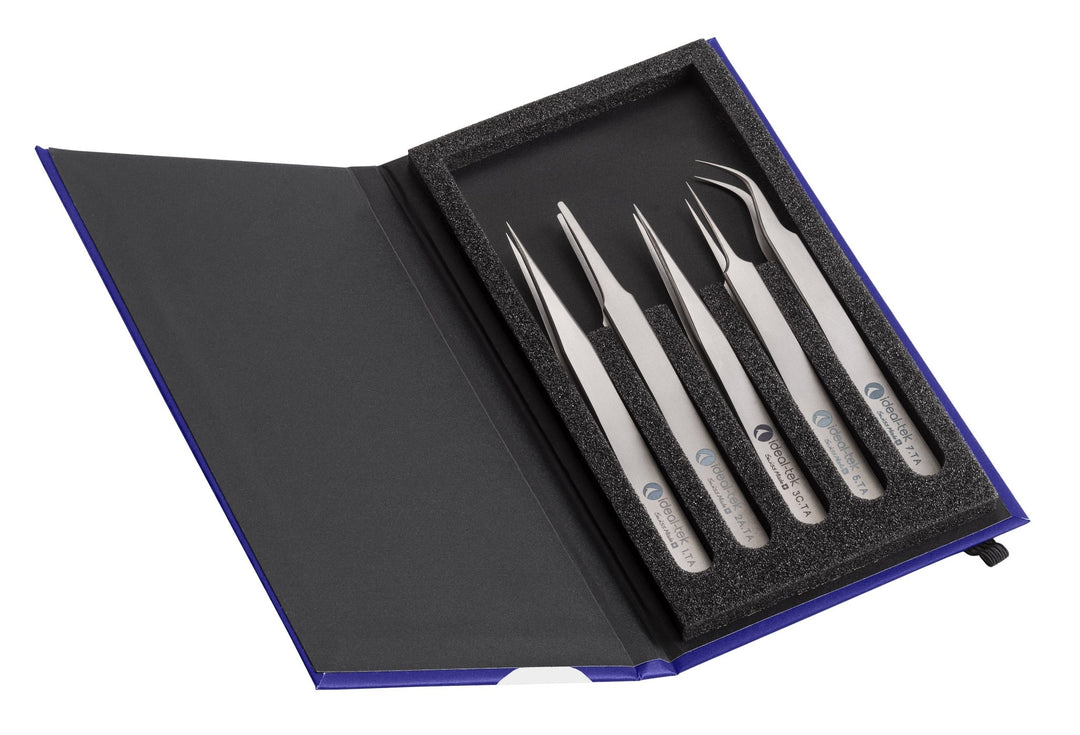 Ideal-tek K5HP.TA.ITU kit 5 High Precision tweezers TA, Titanium MTESolutions