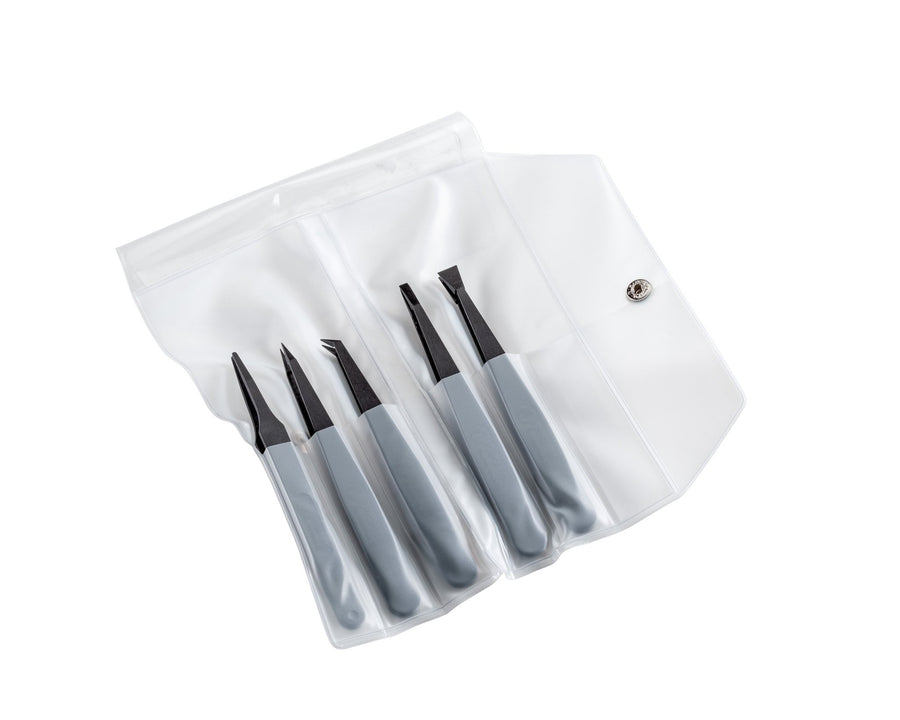 IDEAL - TEK K5PICF.ITU kit 5 Full Plastic Tweezers, Carbon Fiber, 702A, 707, 708, 709, 710. ESD safe MTESolutions