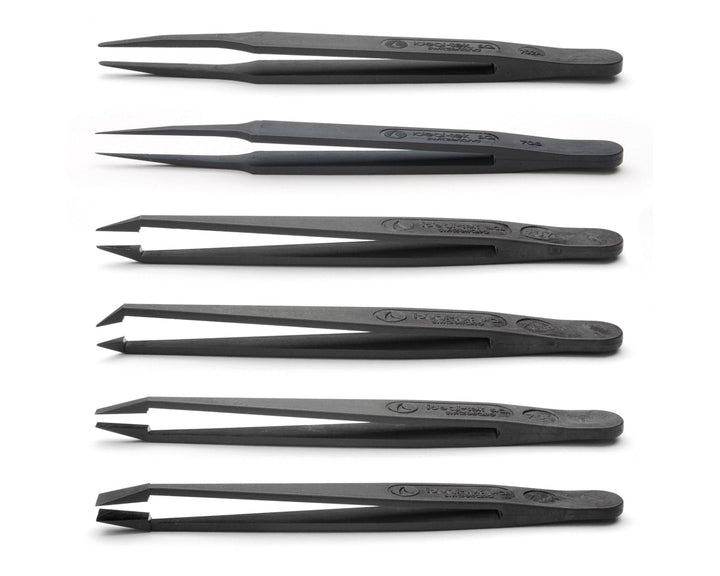 IDEAL - TEK K6PICF.ITU Kit 6 Full Plastic Tweezers,Carbon fiber MTESolutions