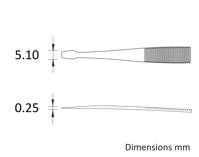 Ideal-tek 127.SA.1.ITU Flat Tip tweezers 127.SA, SS Anti-Mag, OAL 105mm, 4.13in