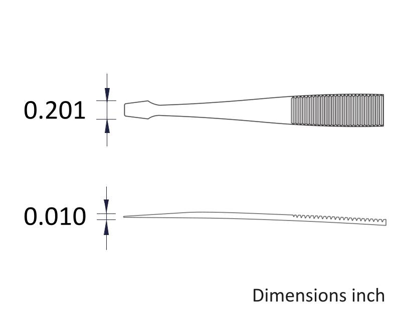 Ideal-tek 127.SA.1.ITU Flat Tip tweezers 127.SA, SS Anti-Mag, OAL 105mm, 4.13in