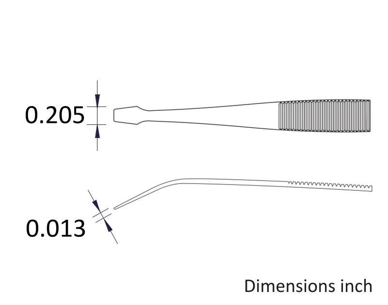 Ideal-tek 128.SA.1.ITU Flat Tip tweezers 128.SA, SS Anti-Mag, OAL 105mm, 4.13in