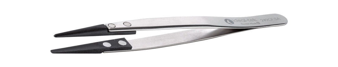 Ideal-tek 249CF.SA.1.ITU Plastic CF tip tweezers 249CF.SA, SS Anti-Mag, OAL 130mm, 5.12in