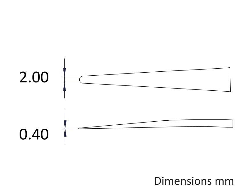 Ideal-tek 2ASVR.SA.1.ITU Plastic Repl SV tip tweezers 2ASVR.SA, SS Anti-Mag, OAL 130mm, 5, 12in, (#A2ASV tips)