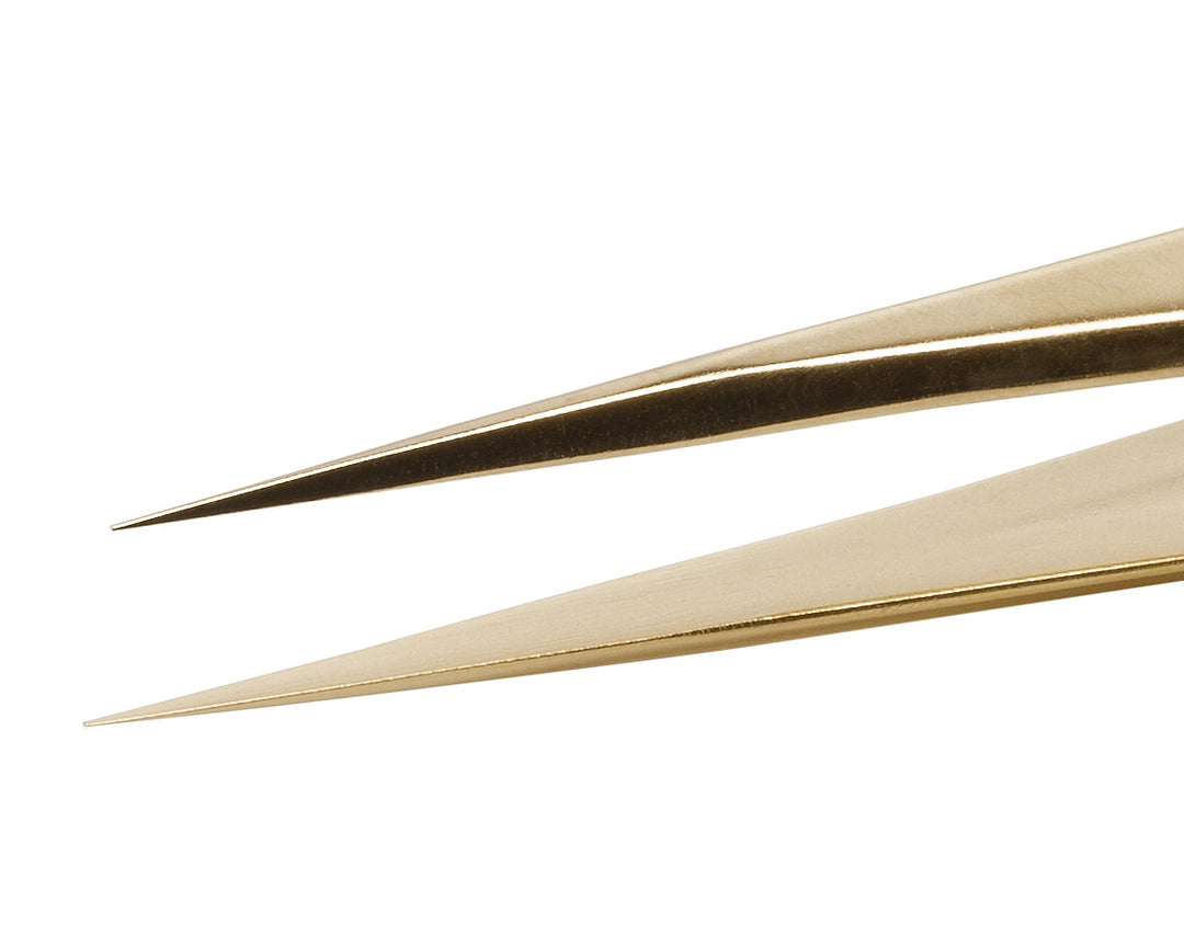 Ideal-tek 3.SA.GP.0.ITU High Precision tweezers 3.SA.GP, gold plated, SS Anti-Mag, OAL 120mm, 4.72in