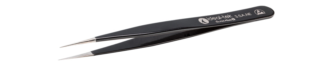 Ideal-tek 3.SA.NE.6.ITU ESD Epoxy Coated tweezers 3.SA.NE, SS Anti-Mag, OAL 120mm, 4.72in