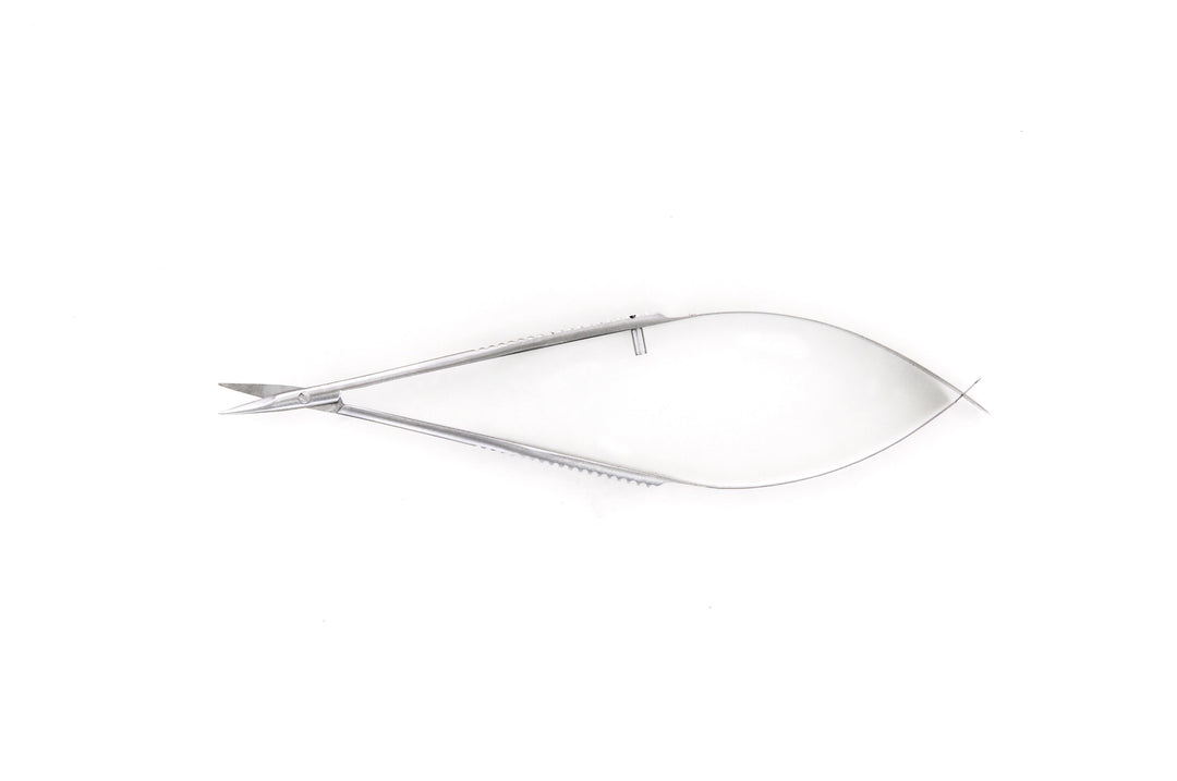 Ideal-tek 345BMS.9.IT McPherson-Vannas Micro scissors 345BMS, curved, Stainless, OAL 100mm, 3.94in