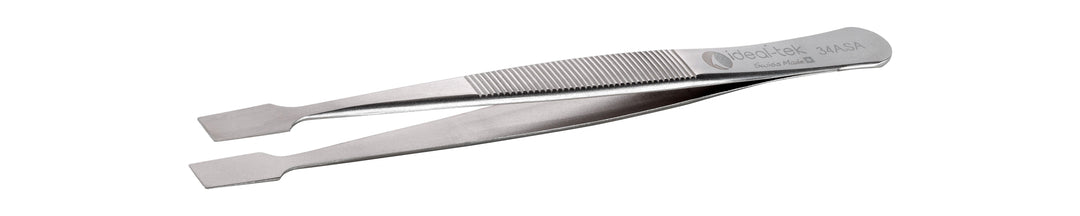 Ideal-tek 34A.SA.1.ITU Flat tip tweezers 34A.SA, SS Anti-Mag, OAL 120mm, 4.72in