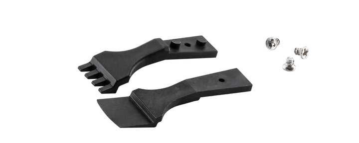Ideal-tek A4WFSV Tips: handling 4in, top fingers, stepped bottom paddle (for #4WFSVR.SA Tweezers). OAL: 40mm, 1.57in