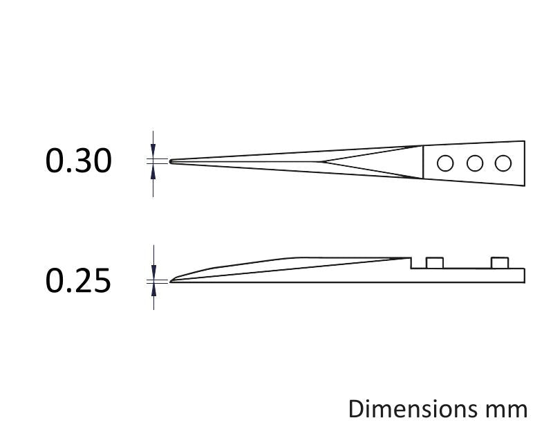Ideal-tek A72MZ Tips: straight, fine, pointed, strong (for #72MZ.SA Tweezers). OAL: 45mm, 1.77in