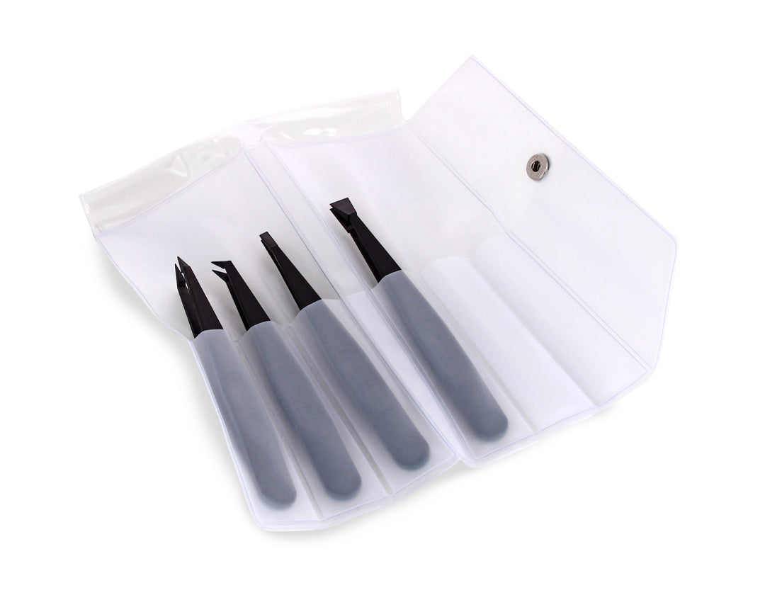 Ideal-tek K4PICF.ITU kit 4 Full Plastic tweezers, Carbon fiber