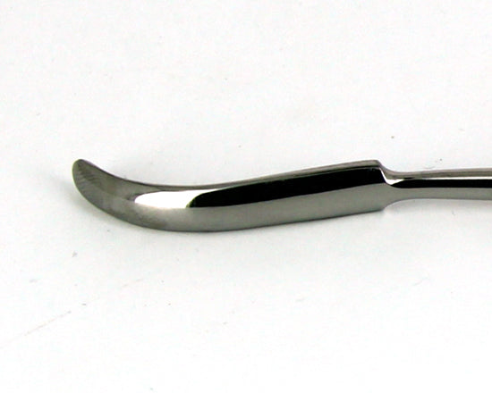 Ideal-tek MPTSS1 Spatula - Pointed tip arrow-shaped and flat long curved with a rounded tip. OAL: 180mm, 7.09in