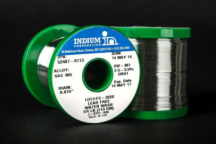 Indium CW301Wire Solder 52407 - 0113 Lead Free SAC305 | 1/4lb Spool MTESolutions