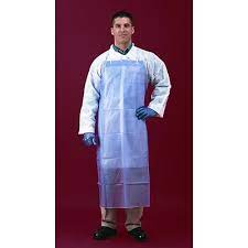 Keystone AP - PVC - 6D - 3545 - BLUE, 35 in X 45 in 6Mil Heavy Duty Die Cut Edge Disposable Apron - 72/Pk MTESolutions