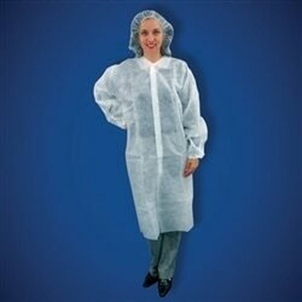 Keystone Polypropylene Lab Coat, LC0 - WE - NW, 30/Box MTESolutions