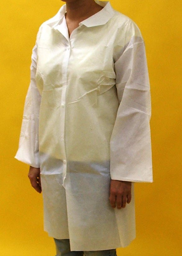 Keystone Polypropylene Lab Coat, LC0 - WO - NW, 30/Box MTESolutions
