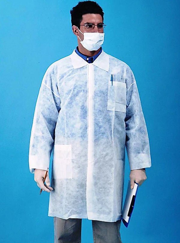 Keystone Polypropylene Lab Coat, LC3 - WO - NW, 30/Case MTESolutions