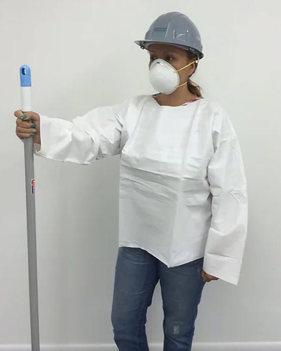 Keystone SHIRT - KG - LS - SM White Keyguard Disposable Shirt, 50/Box MTESolutions