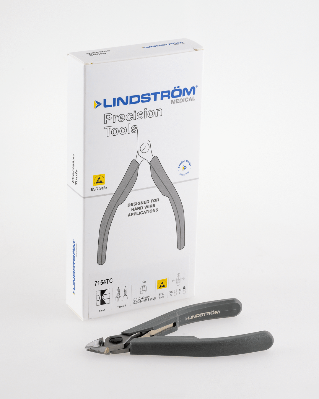 Lindstrom 7154TC, Precision Carbide Diagonal Cutters with Tapered Head for Hard Materials MTESolutions