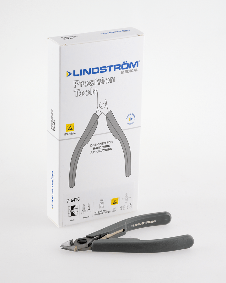 Lindstrom 7154TC, Precision Carbide Diagonal Cutters with Tapered Head for Hard Materials MTESolutions