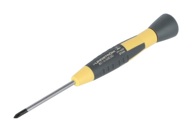 Lindstrom 801 - 0 - 50ESD Slotted Screwdriver with ESD Safe Precision Grip PH0 x 50 mm MTESolutions