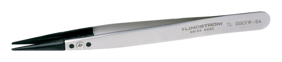 Lindstrom Full plastic Tweezers with Carbon fiber Straight , very fine and Sharp Tips 115 mm MTESolutions