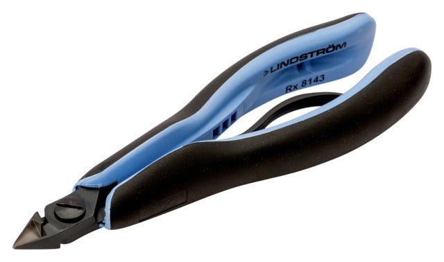 Lindstrom Precision Flush Cut Diagonal Cutter with Tapered & Relieved Head & ESD Safe Handle for hard materials MTESolutions