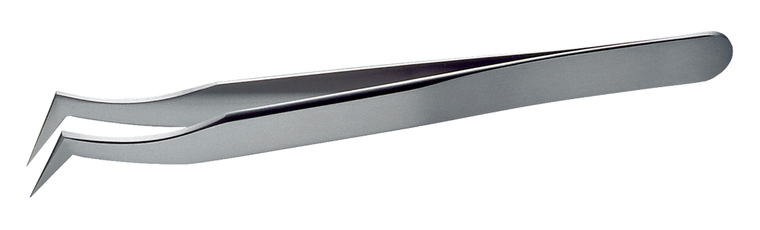 Lindstrom Stainless Steel Anti - Magnetic High Precision Tweezers with Angled Very Fine 120 mm Tips MTESolutions