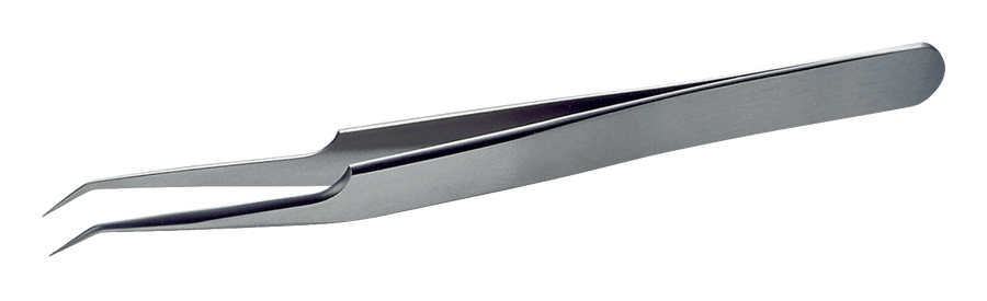 Lindstrom Stainless Steel Anti - Magnetic High Precision Tweezers with Bent Very Fine 115 mm Tips MTESolutions