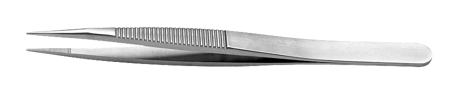 Lindstrom Stainless Steel Anti - Magnetic High Precision Tweezers with Serrated Handle and Straight,Thick and Strong Serrated 120 mm Tips MTESolutions