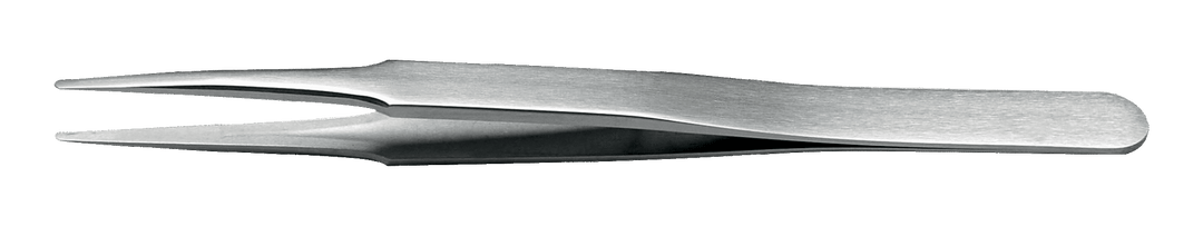 Lindstrom Stainless Steel Anti - Magnetic High Precision Tweezers with Straight, Very Fine and Round Flat 120 mm Tips MTESolutions
