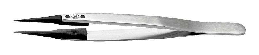 Lindstrom Stainless Steel Anti - Magnetic Plastic Replaceable Tip Tweezers with Straight, Very Fine and Sharp Carbon Fibre 130 mmTips MTESolutions