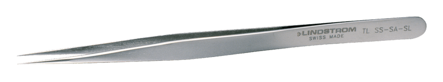 Lindstrom Stainless Steel Anti - Magnetic Precision Twezers with Straight, Fine, Slender and Sharp 140 mm Tips MTESolutions