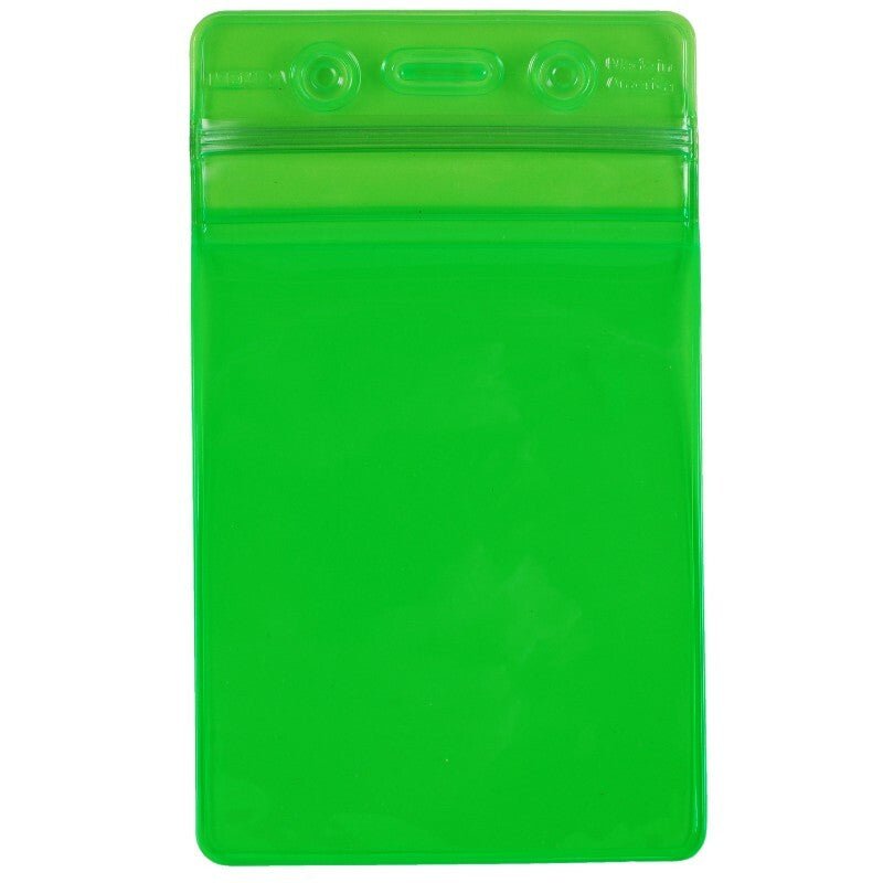 Menda 35031, Badge Holder, Green, Zipper, Vertical Format, 3'' X 5'' Od MTESolutions