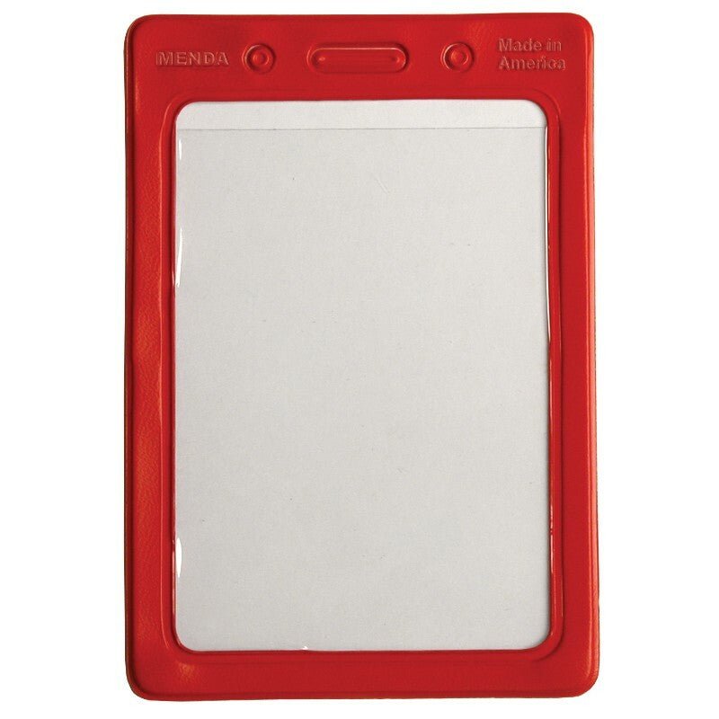 Menda 35032 Vertical Color Border Badge Holder, Red, 2 - 15/16 Inch x 4 - 5/16 Inch (Outer Dimensions), 2 - 1/8 Inch x 3 - 3/8 Inch (Insert Size) MTESolutions