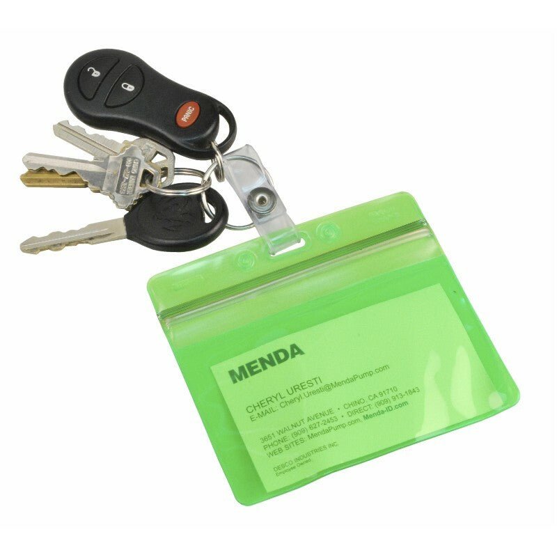 Menda 35093, Badge Holder, Blue, Zipper, Horiz Format, 4 - 1 - 4In X3 - 5 - 8In MTESolutions