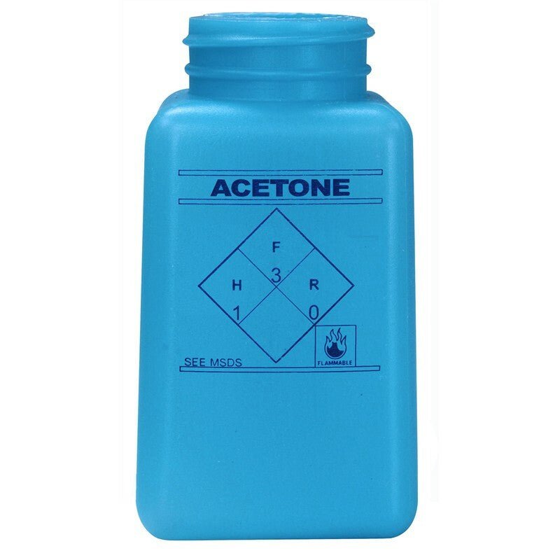 Menda 35265, Bottle Only, Blue, Durastatic Hdpe, 6 Oz, Acetone Printed MTESolutions