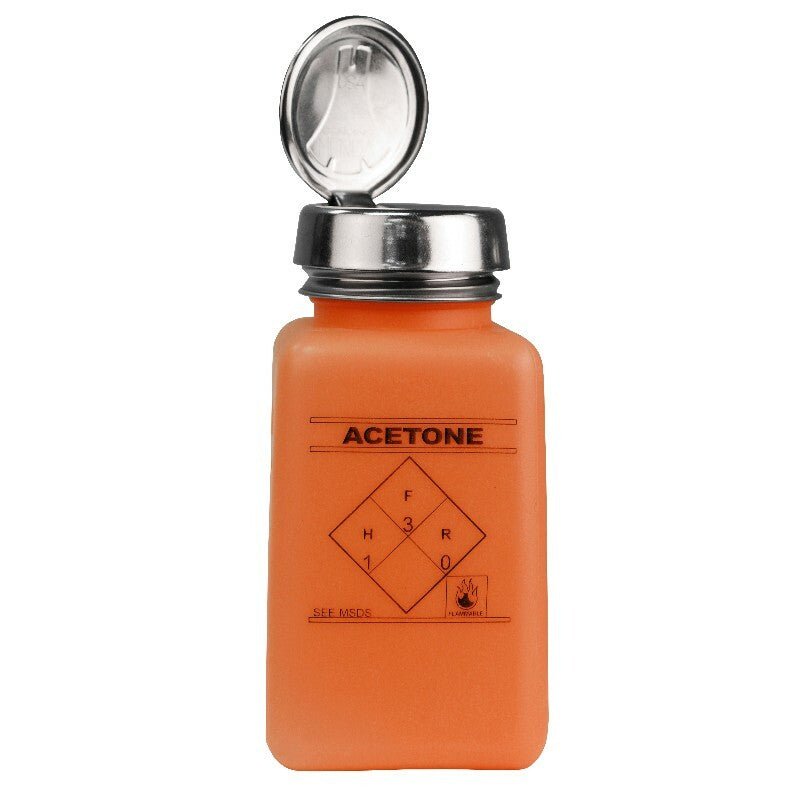 Menda 35271, One - Touch,Orange, Durastatic Sq, Hdpe, 6 Oz Acetone Printed MTESolutions