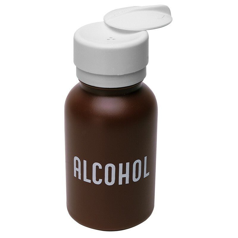 Menda 35601, Lasting - Touch, Brown Round Hdpe, 8 Oz Imprinted 'Alcohol' MTESolutions