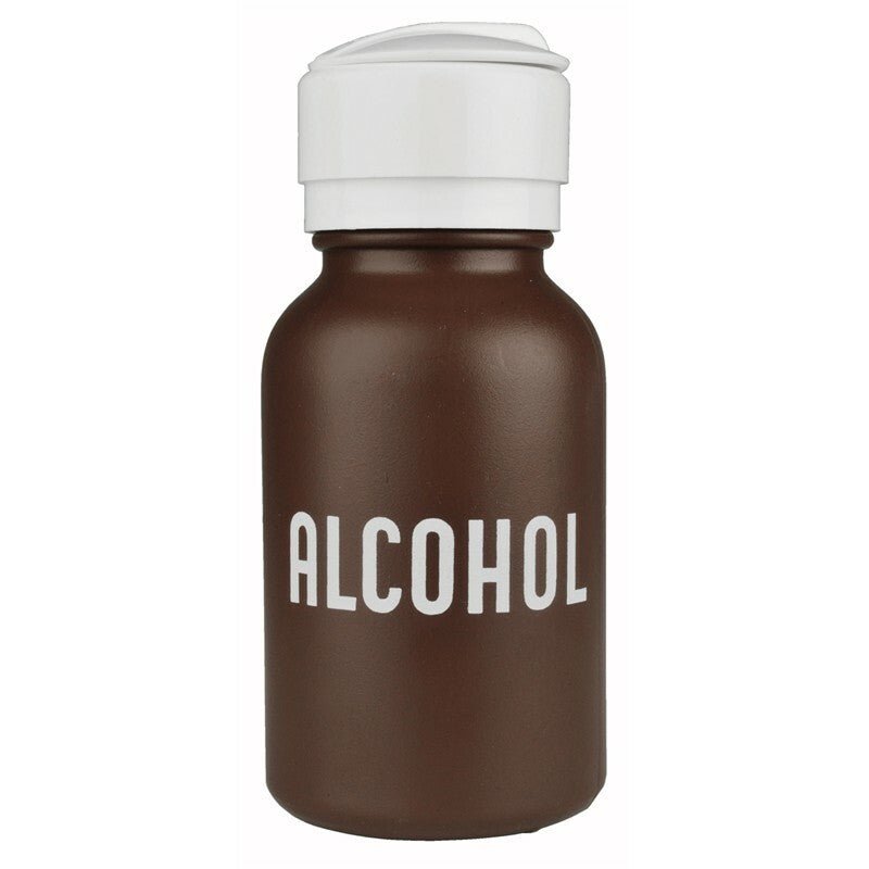 Menda 35601, Lasting - Touch, Brown Round Hdpe, 8 Oz Imprinted 'Alcohol' MTESolutions