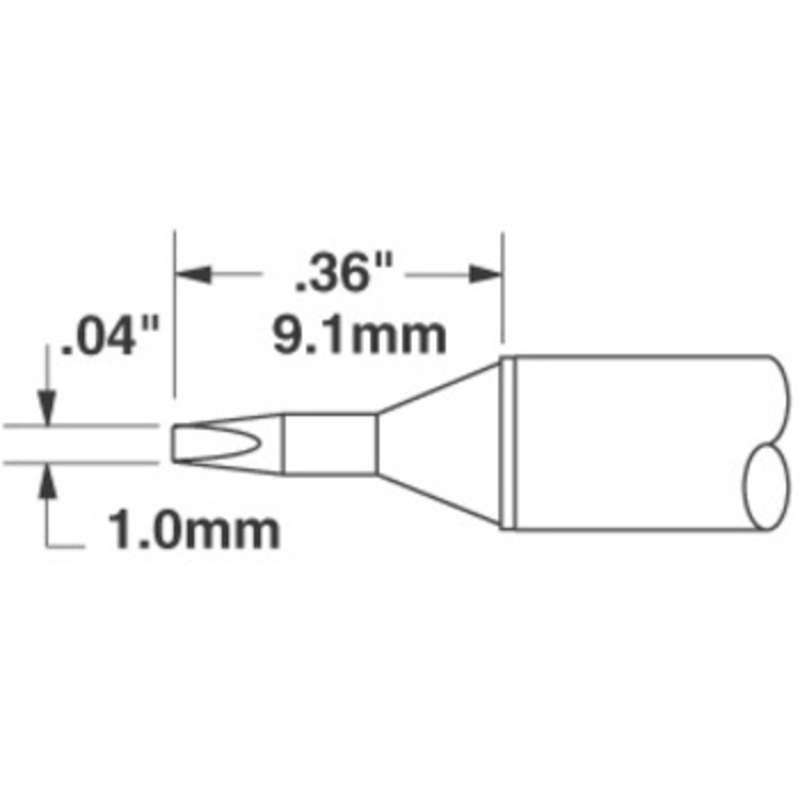 Metcal STTC - 125, Smartheat Sttc 700 Soldering Tip Cartridge, Chisel 30 Deg, 0.04 In X 0.33 In MTESolutions