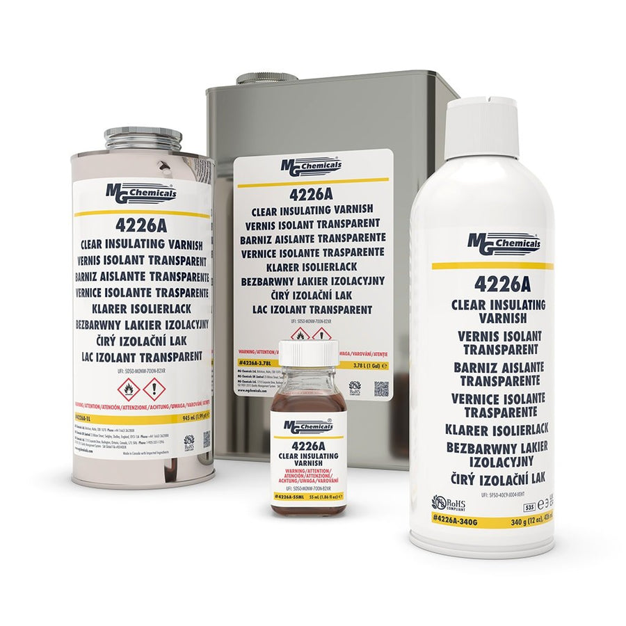 MG Chemicals 4226A - 55ML, High Voltage Clear Insulating Varnish, 55ml Bottle, Case of 5 MTESolutions
