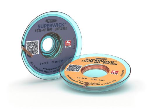 MG Chemicals 424 - NF - 10FT, Unfluxed Superwick #2 Yellow, Static Free, 1.5 mm, 10ft, Case of 10 MTESolutions