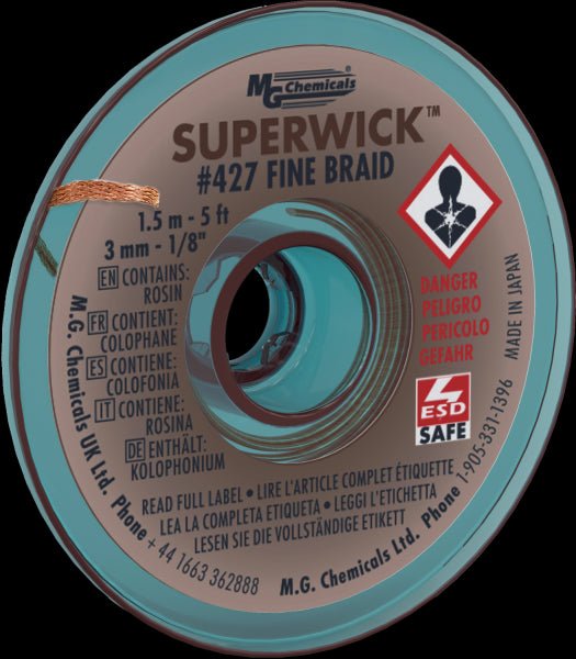 MG Chemicals 427, Superwick #5 Brown, Static Free, 3.0mm, Case of 10 MTESolutions