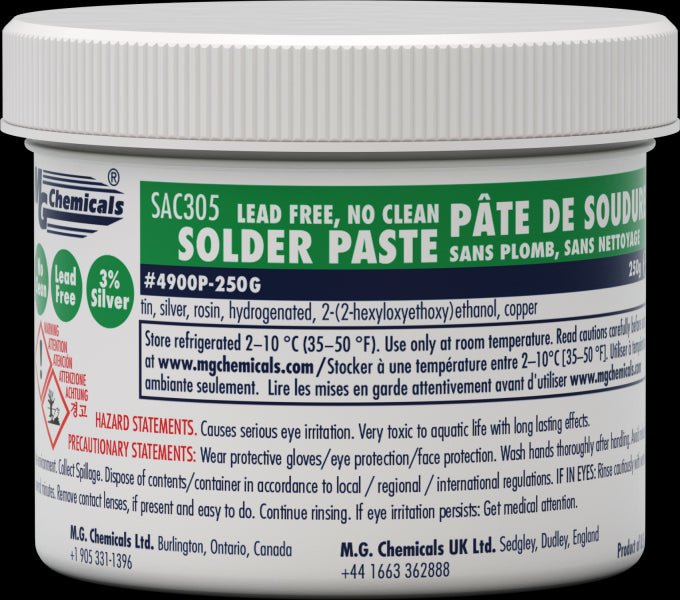 MG Chemicals 4900P, Lead Free Solder Paste, SAC305, No - Clean MTESolutions