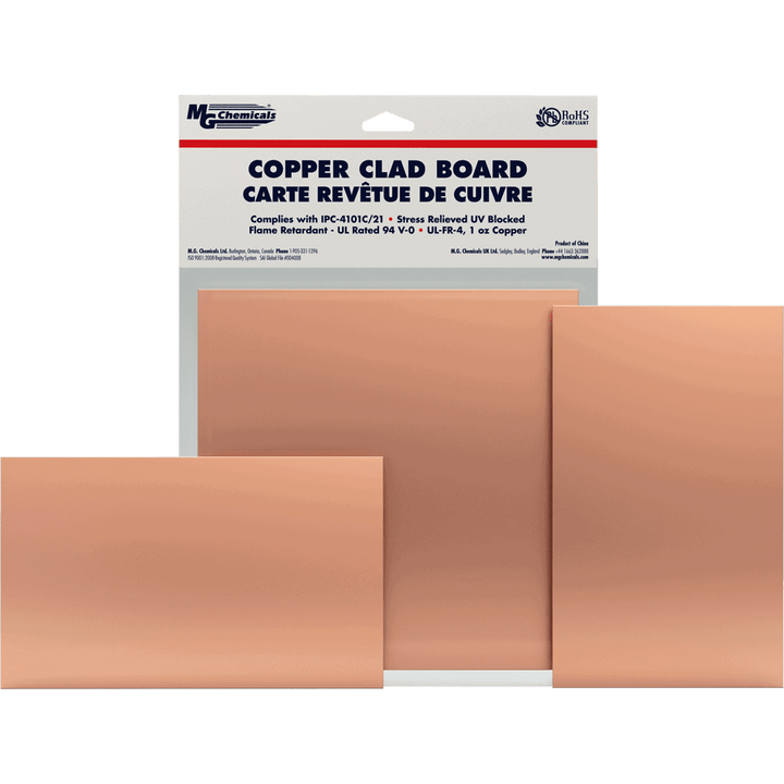 MG Chemicals 503, Single Sided Copper Clad Boards , 1/16", 1 Oz Copper, 3"x5", Case of 5 MTESolutions